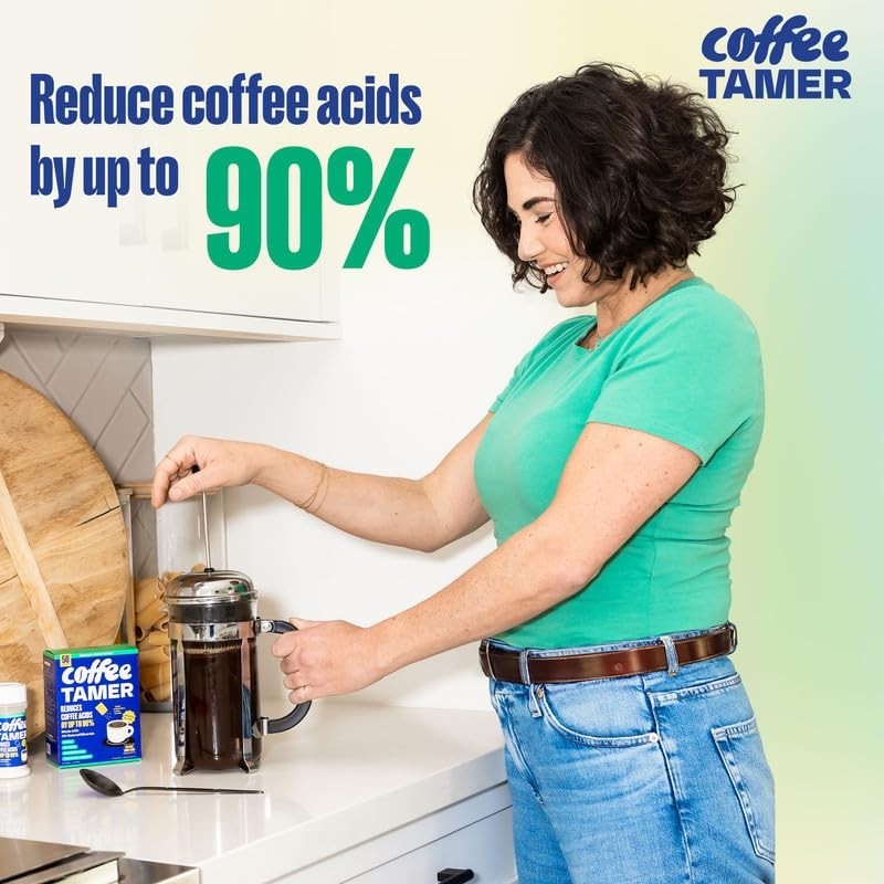 Coffee Tamer Acid Reducer – 50 Packets – Transforms Regular to Low...