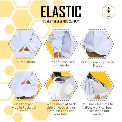 – Pullover Smock Jacket with Glove & Removable Veil, Adult Medium - Jacket