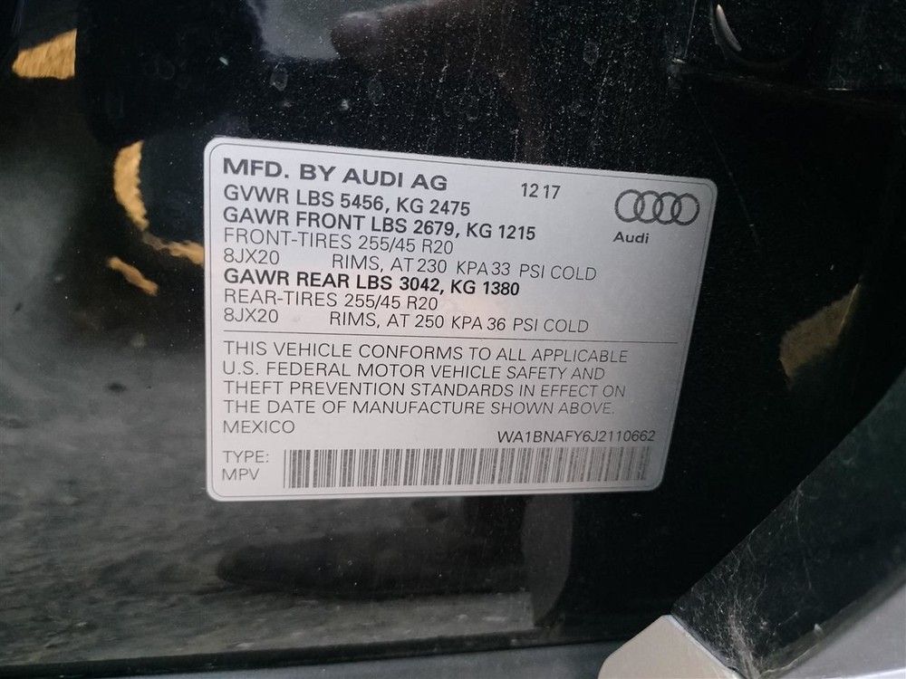 DASH WIRE HARNESS OEM 2018 Q5 AUDI