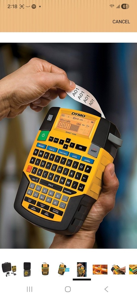 Dymo Rhino 4200 Case Kit All-purpose Labeling Tool 19MM 3/4" Bundle