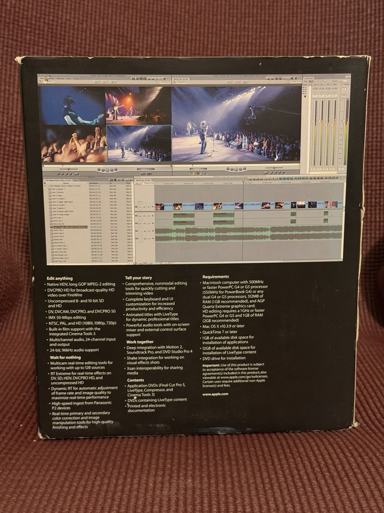 Apple Final Cut Pro 5 - Sealed DVD, Manuals, Box - NO Serial Number