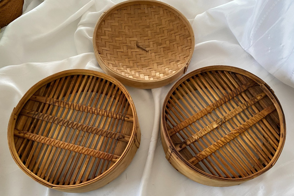 11 1/2" Two Tier Bamboo Steamer Basket