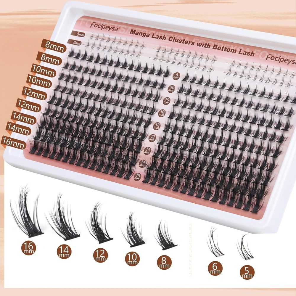 Anime-Inspired Eyelash Extensions - 330Pcs Wispy Clusters, & Lightweight
