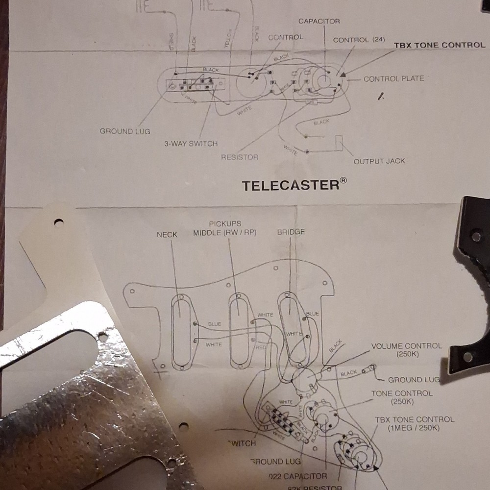 Fender Stratocaster & Telecaster Pickguards, Knobs, Pots, Tremolo Arm Lot