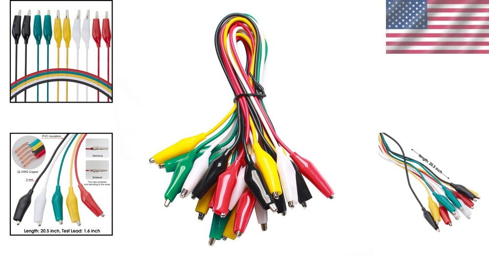 Multipurpose 10-Piece Lead Set with Strong Clips - Ideal for DIY Projects