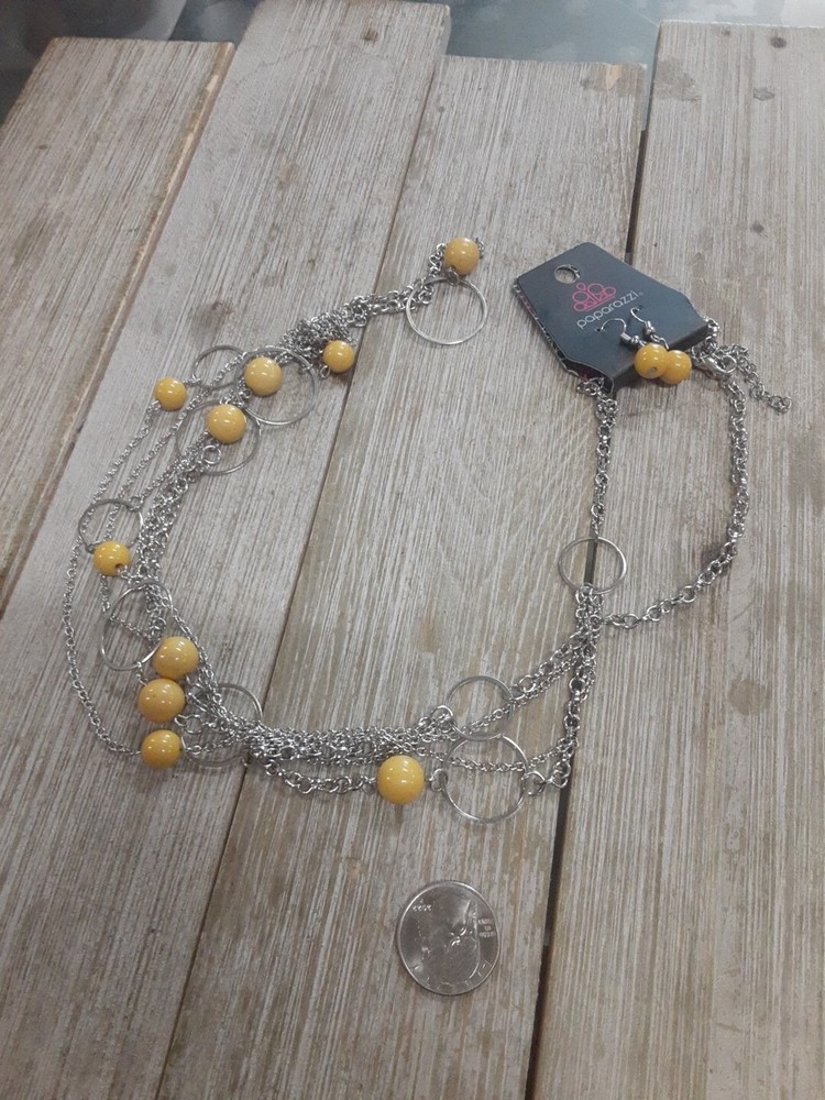Papparazzi Dangling Earrings and Necklace Set