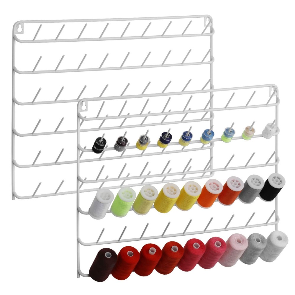 YBING Thread Holder Wall Mount 54 Spools Sewing Thread Rack Embroidery Thread...