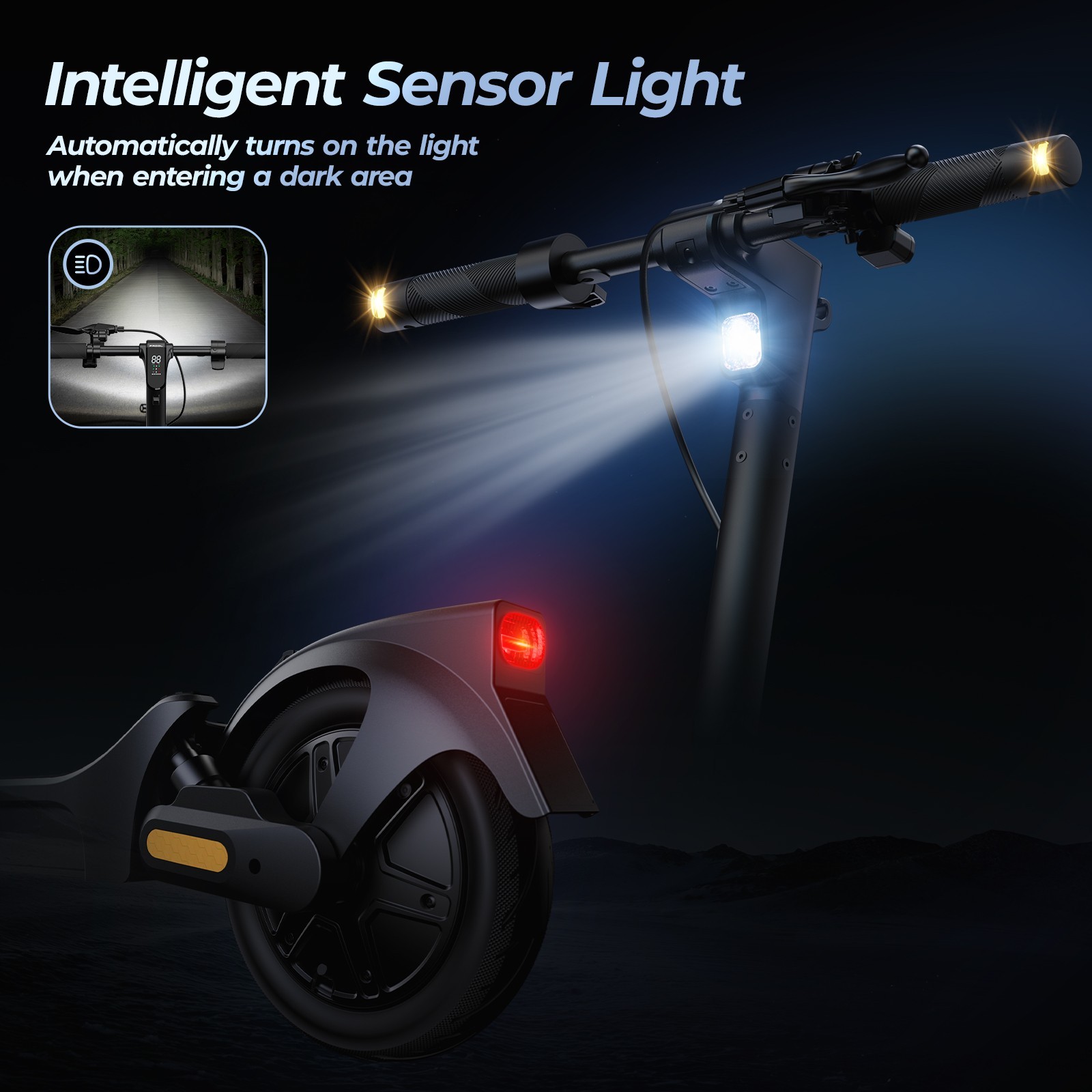 1000W Electric Scooter For Adults 25MPH 45 Mile Range 10" Tubeless Tires Scooter