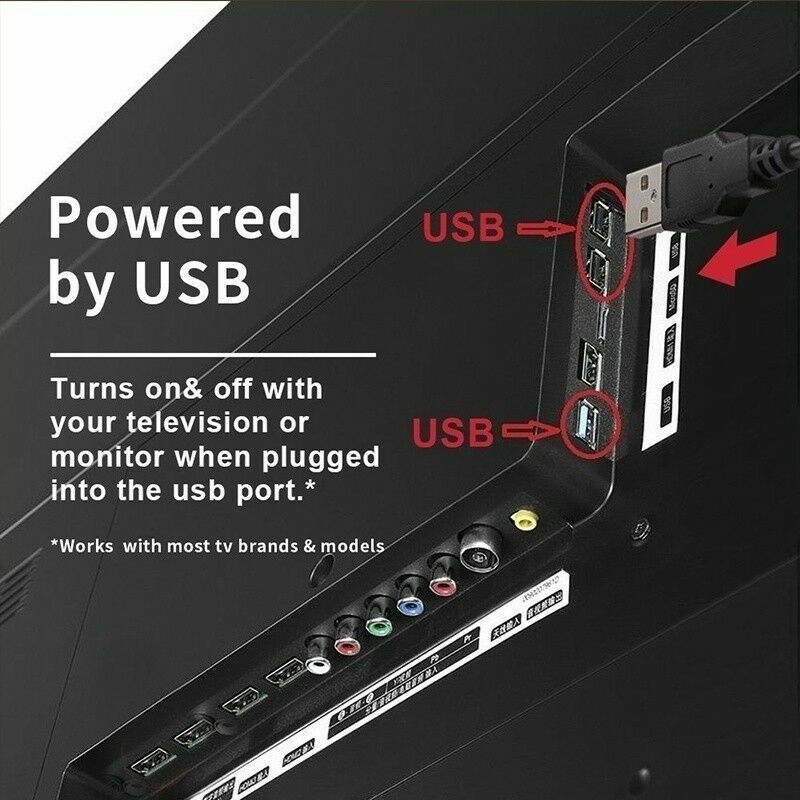 4 x 50CM TV LED Backlight USB 5050 RGB LED Strip Light Remote Kit 5V 30Leds/M