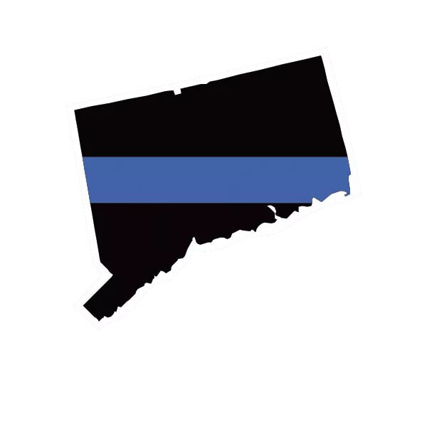 Connecticut State Shaped The Thin Blue Line Sticker