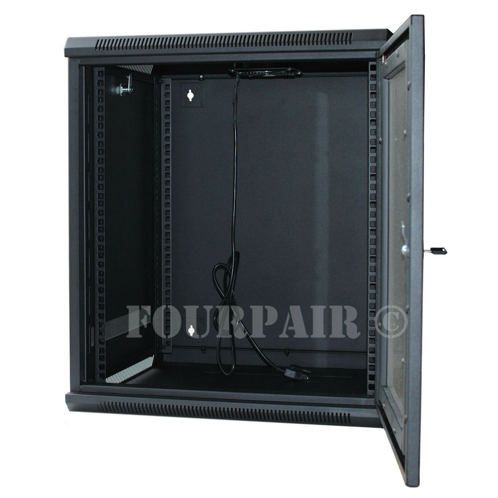 9U IT Wall Mount Network Server Data Cabinet Rack Locking Lock & Key - 18" Deep