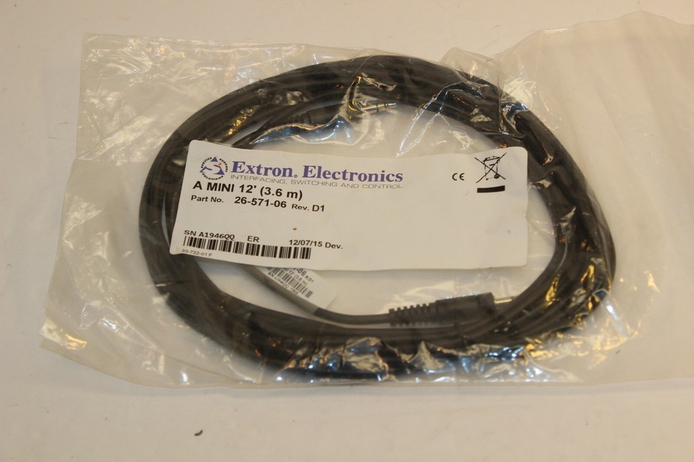 4 NEW Extron A Mini 12' (3.6m) Cable 26-571-06