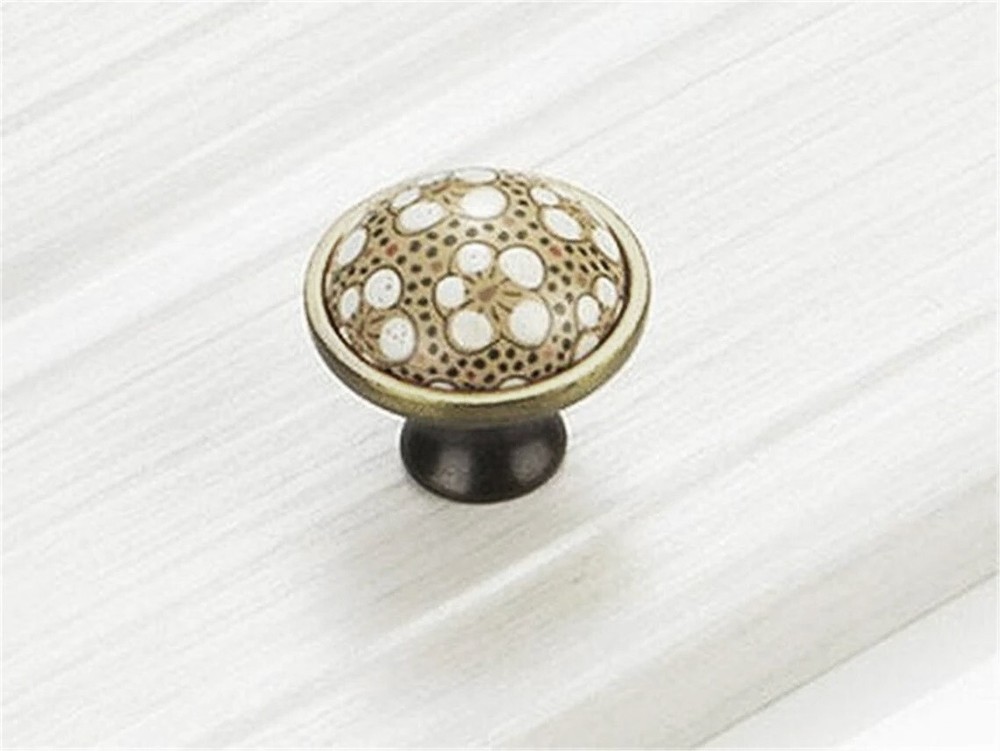 3.78'' 5'' Antique Bronze Classic floral print Ceramic Drawer Knobs Cabinet pull
