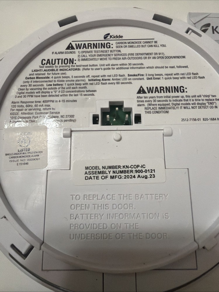 Kidde Hardwired Carbon Monoxide Detector with 9-Volt Battery Backup, Digital LED