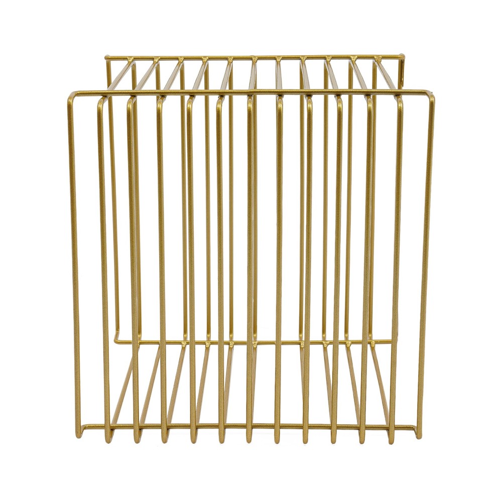 2025 Style Side Table Square Geometry Side Table Linear Metal End Table Gold