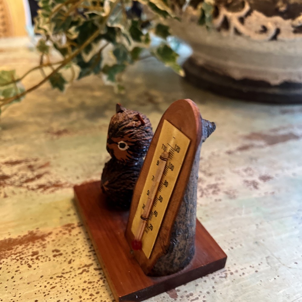 VINTAGE OWL THERMOMETER WORKING