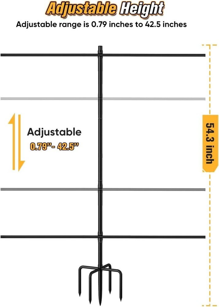Adjustable Shooting Target Stand with 5-Prong Base, Portable Medium, Black
