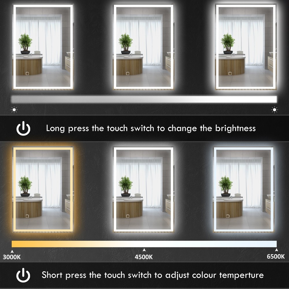 Outline Illuminated Bathroom Wall Mirror with Energy-efficient LED Lights