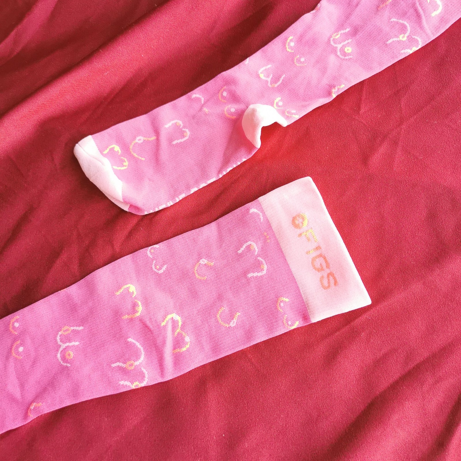 Figs Knee High Pink Compression Socks Size M New