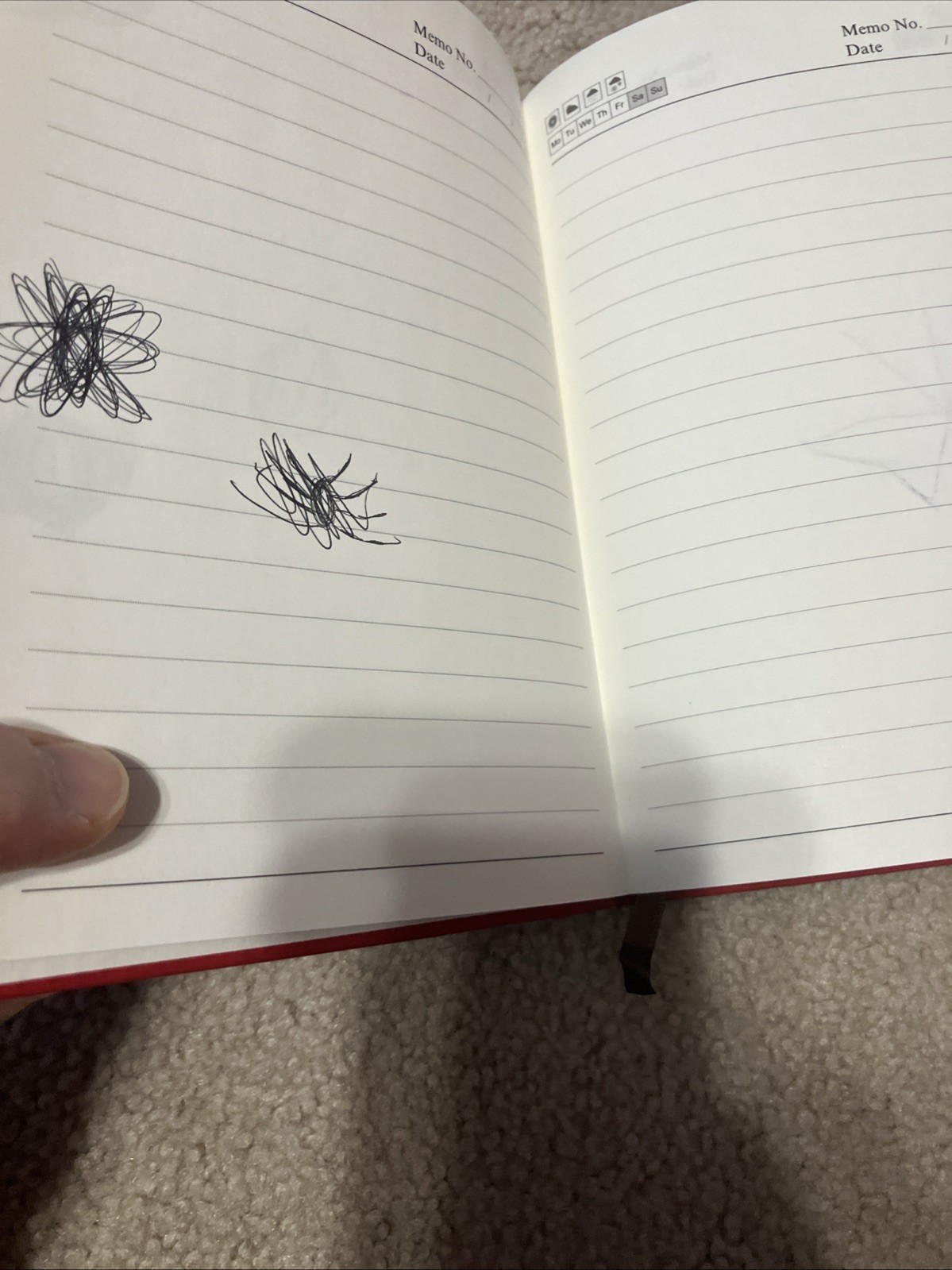 Red Diary Journal Snap Closure Front Pocket Good Condition