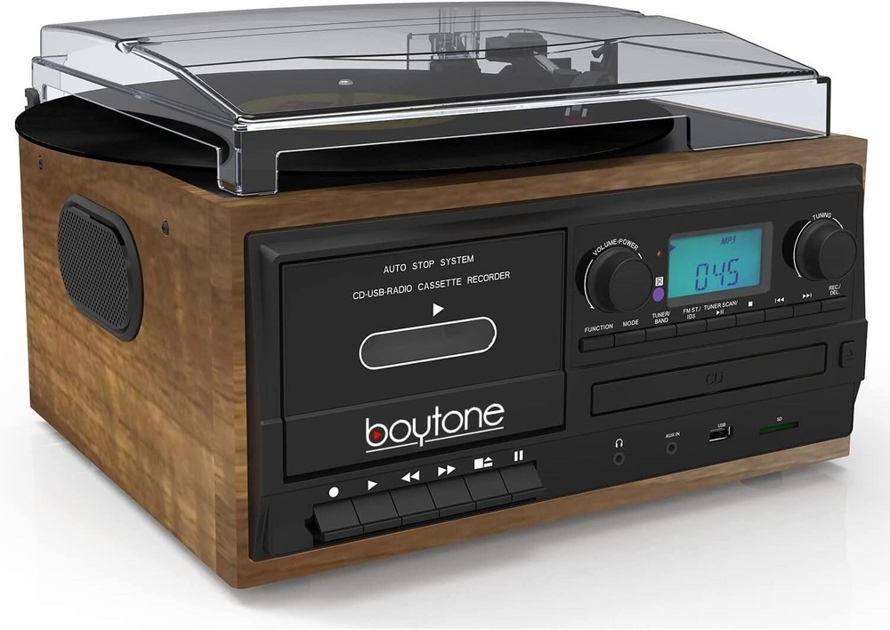 Boytone BT-32W record player Turntable with CD, Cassette player