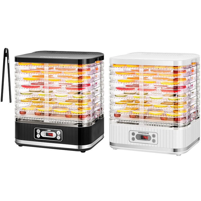 8 Trays Food Dehydrator Machine Fruit Dryer Beef Meat 400W Timer & Temp. Control