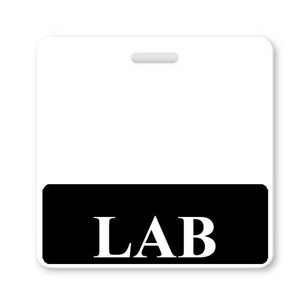 LAB Horizontal Badge Buddy with Black Border for Lab Technicians  BB-LAB-BLACK-H