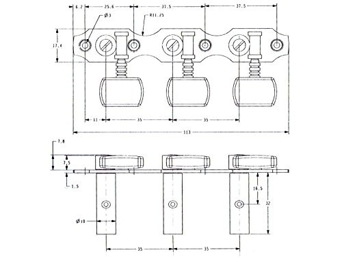 Rubner Germany Classical Guitar Tuners Set 100 Model - Solid Brass - Standard