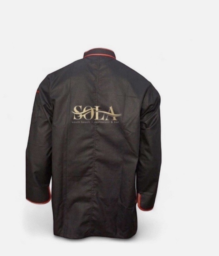 Custom Chef Coat: Print Black Culinary Jacket (S-XL)