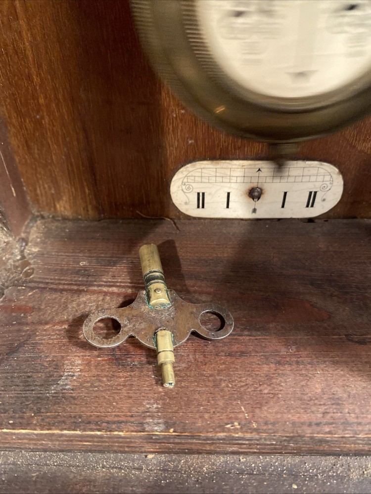 Antique Junghans German Large Solid Wood Wall Clock