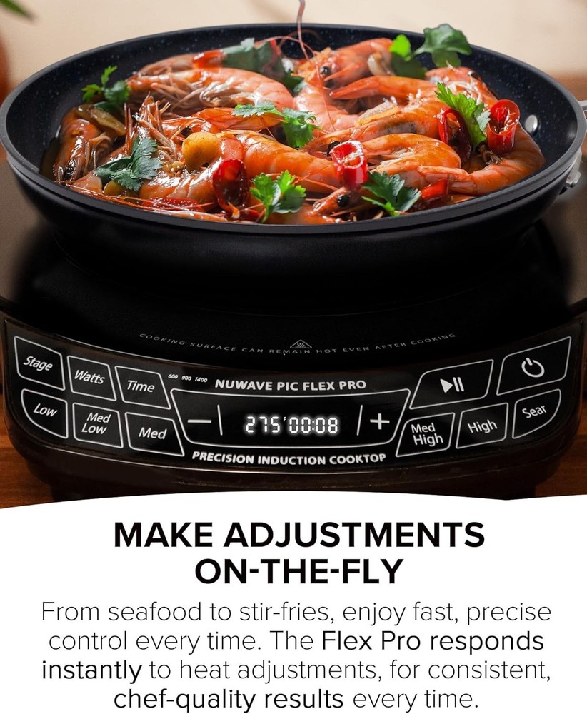 Nuwave Flex Pro 10.25” Precision Induction Cooktop with IMD Touch Display, LED,