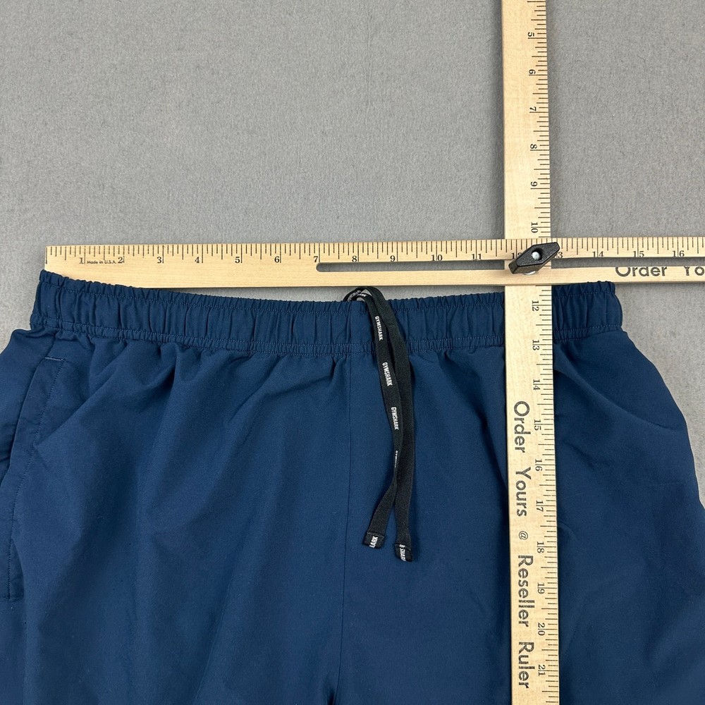 Gymshark Shorts Men Large Blue Solid Drawstring Gym Workout Running L *