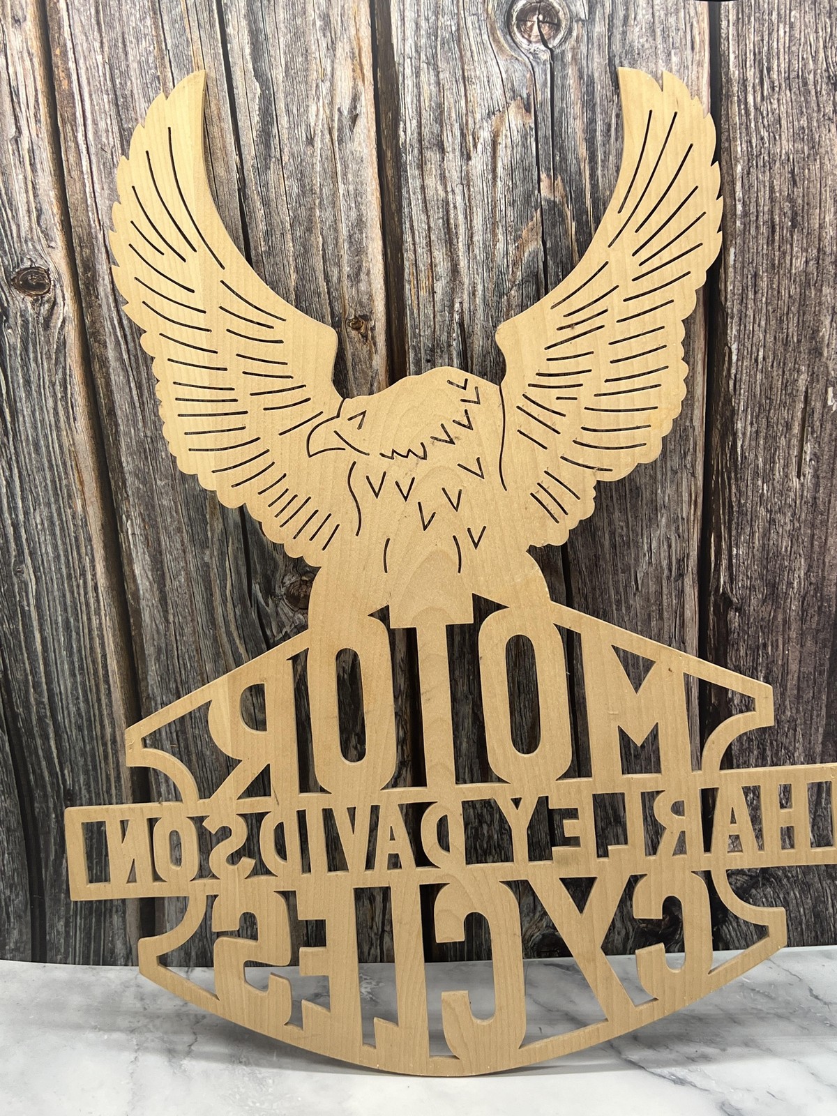 Harley-Davidson Motor Cycles Eagle Logo Wood Wall Art Sign Plaque Garage Decor