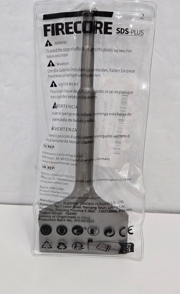 FIRECORE SDS-PLUS Chisel 3" x 7.5" Tile Removal Chisel Bits for SDS-Plus Rotary