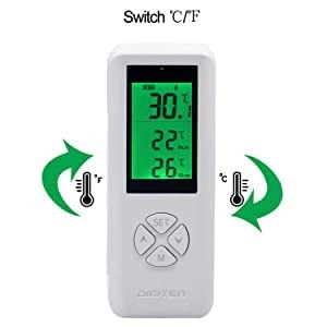 DIGITEN Wireless Temperature Controlled Outlet, Digital Plug-in White, Black