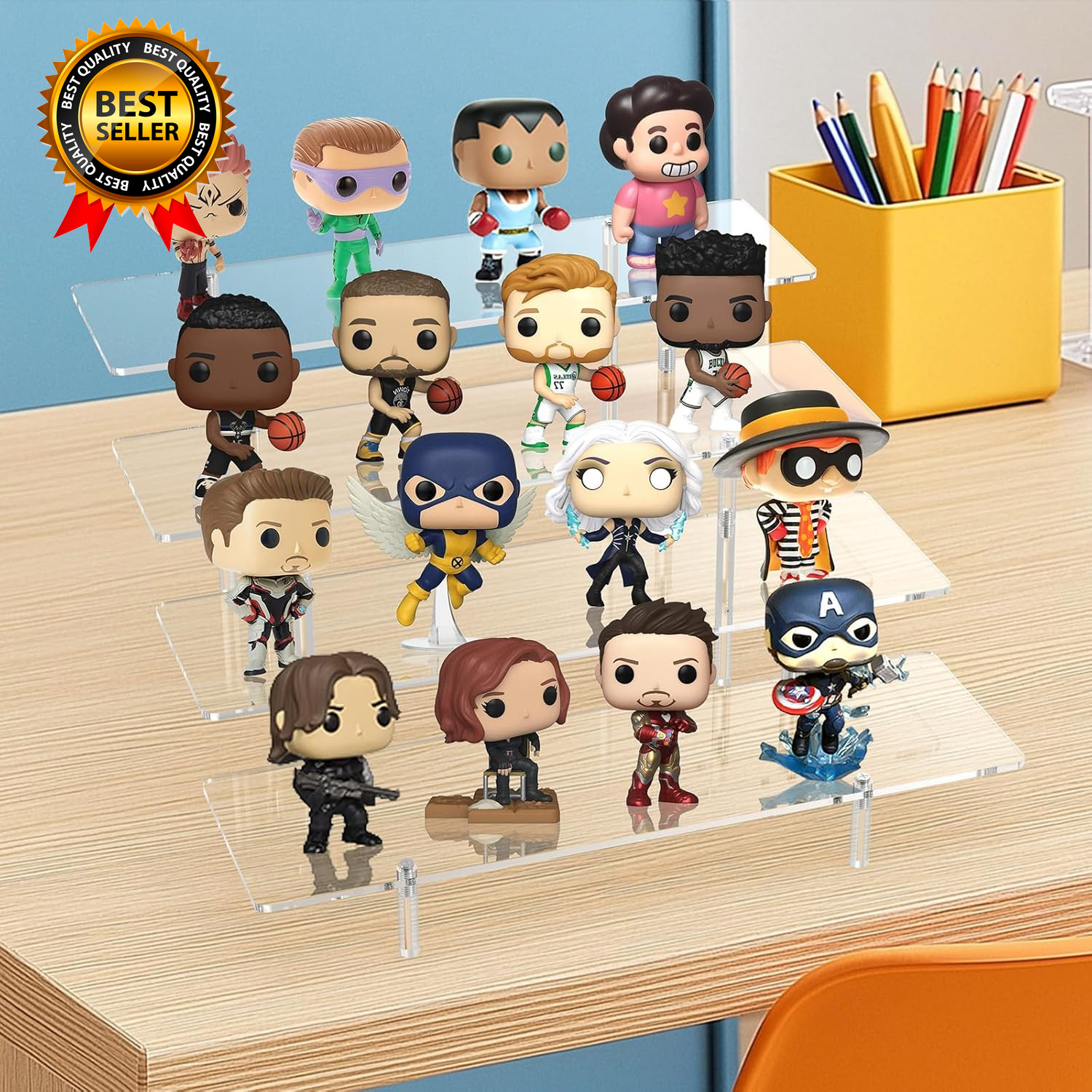 Acrylic Display Riser Stand Shelf Clear 4 Tier Cupcake Stand Perfume Display