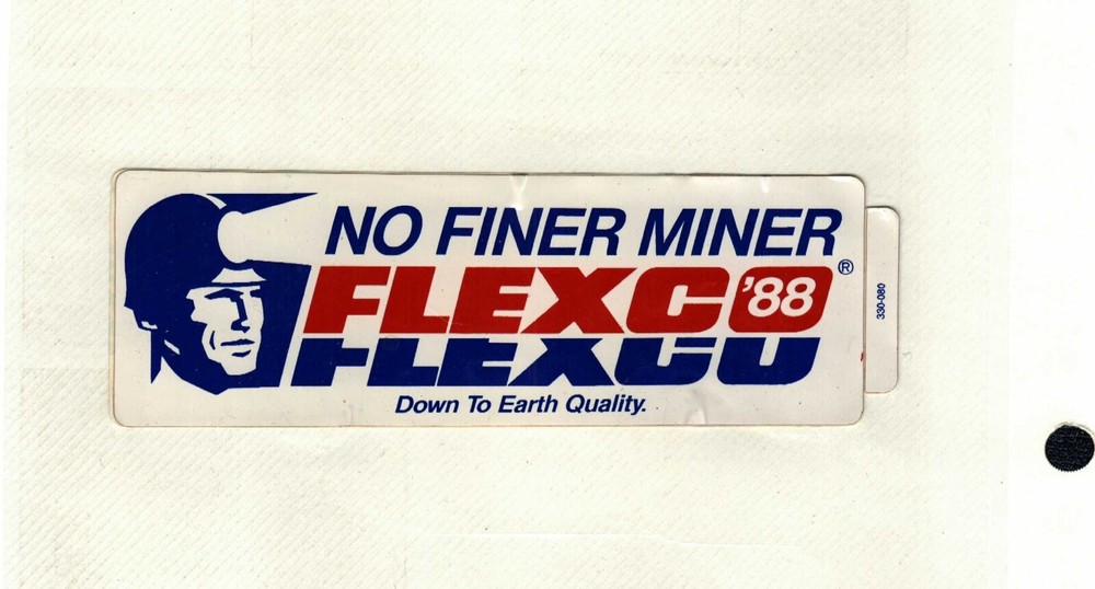 NICE RARE 1988 FLEXCO COAL MINING STICKER # 250