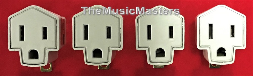 (4) Wall Plug Electrical Power GROUNDING ADAPTERS 3 Prong Socket to 2 Prong Plug