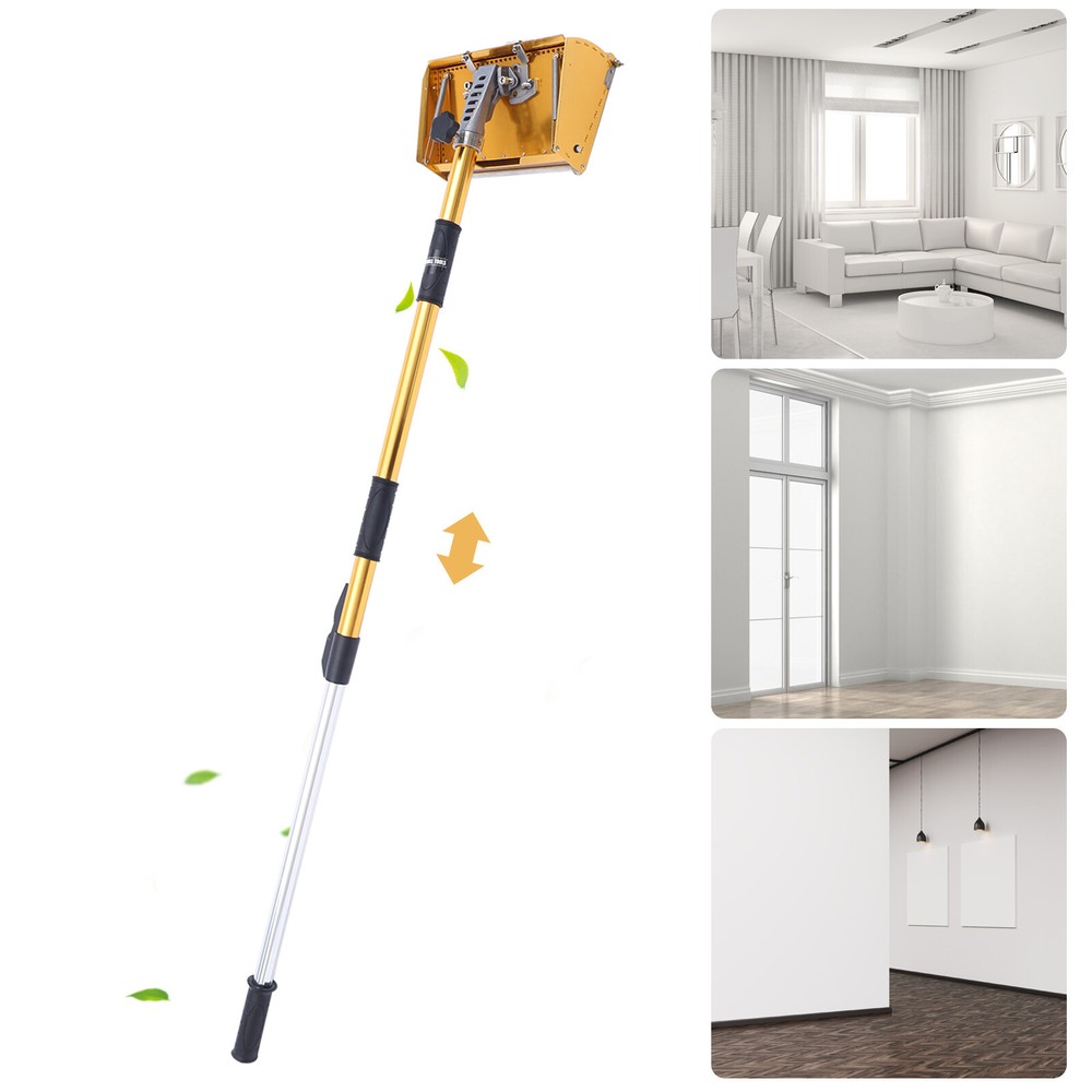 10" Drywall Taping Tools Flat Finishing Box Set w/ 40''-64'' Extendable Handle