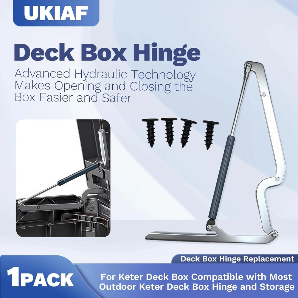 1 Pack Keter Deck Box Replacement Hinges for Keter Outdoor Storage Box Including