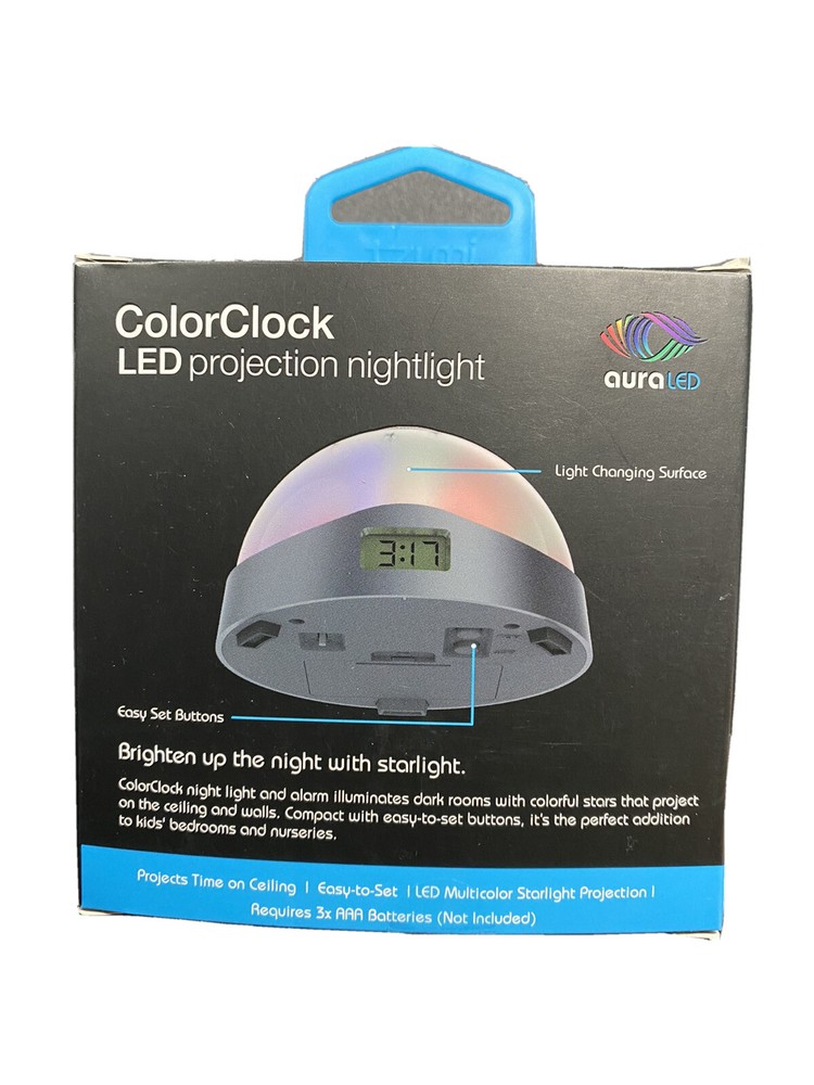 Aura led color clock led projection nightlight