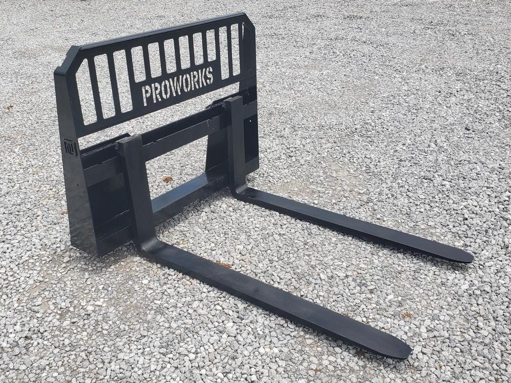 48" 4,000 Pound Pallet Forks Attachment Fits Skid Steer Quick Attach Loader