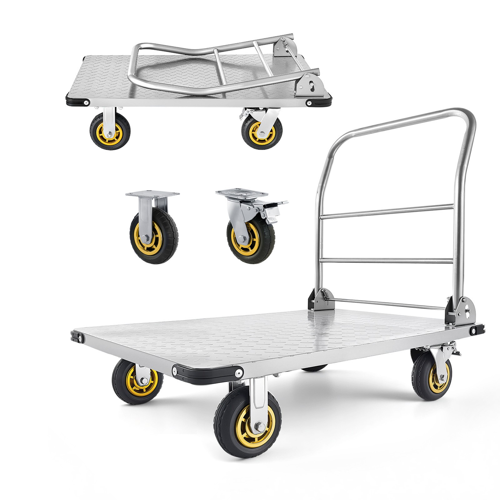 Uimoso Foldable Platform Cart 2000lbs Capacity Heavy Duty Hand Truck with Wheels