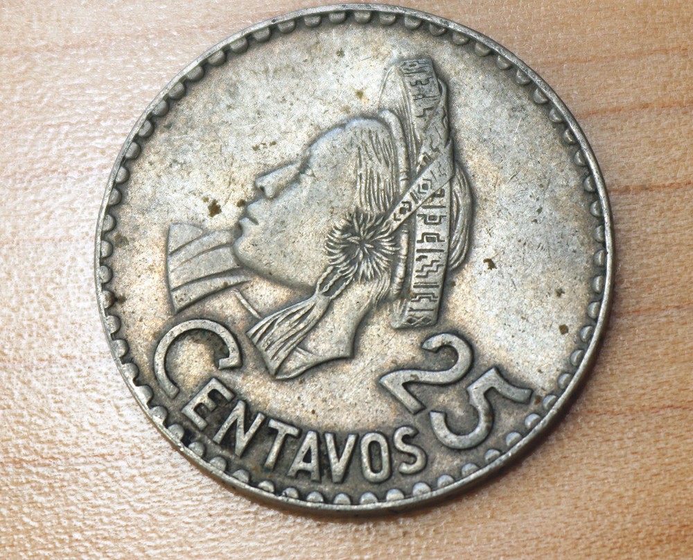 1968 Guatemala 25 Centavos