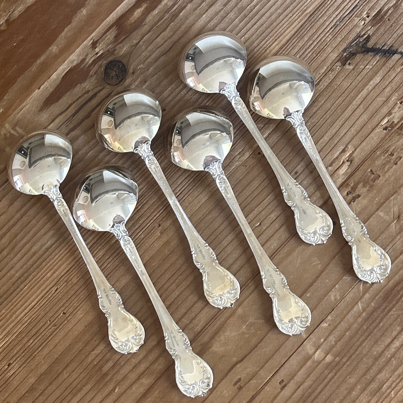 (6) Old Master by Towle Sterling Silver Round Cream Soup Spoon 6 1/4" abt 221g
