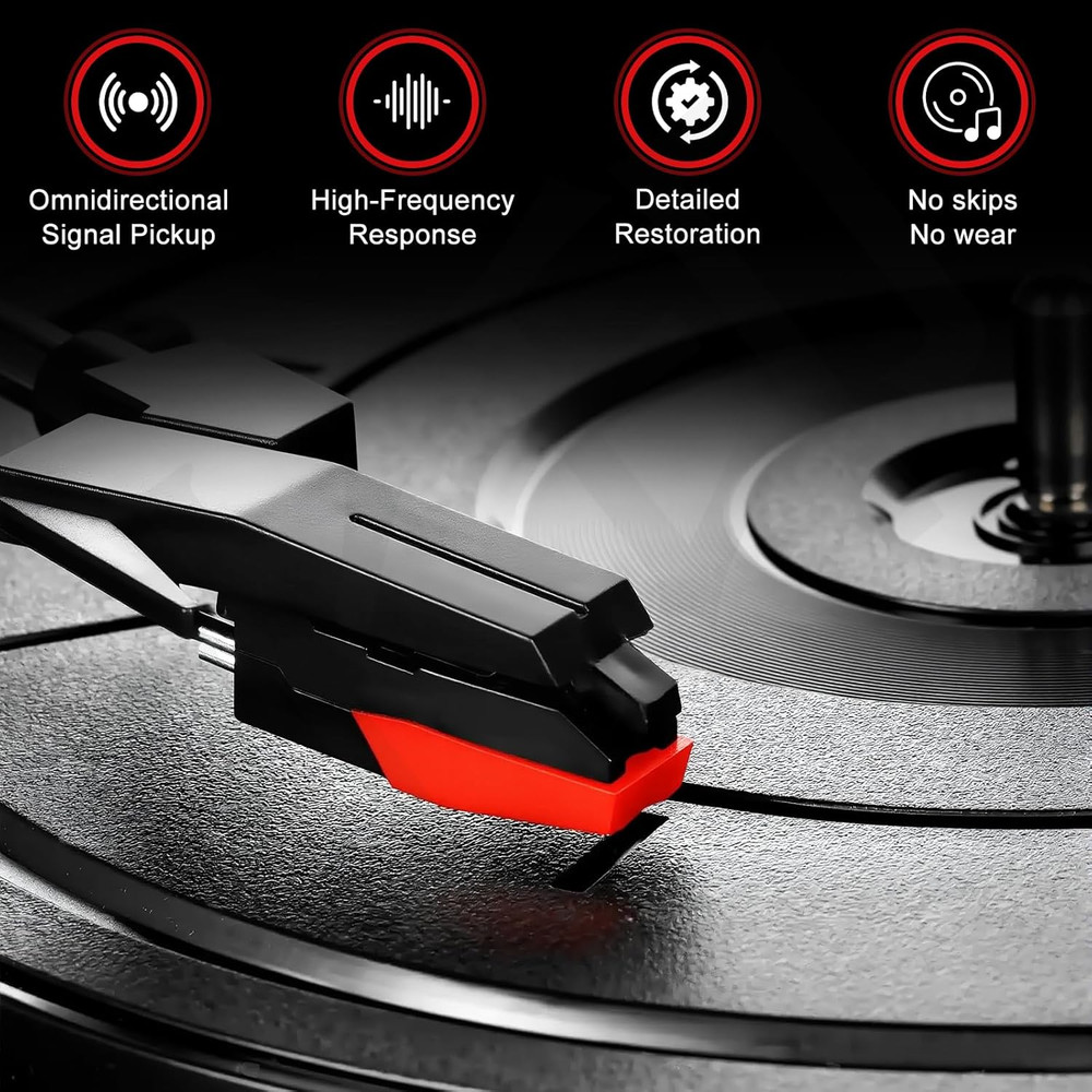 6 Pack Record Player Needle Replacement, Upgraded Vinyl Record Needle Compati...