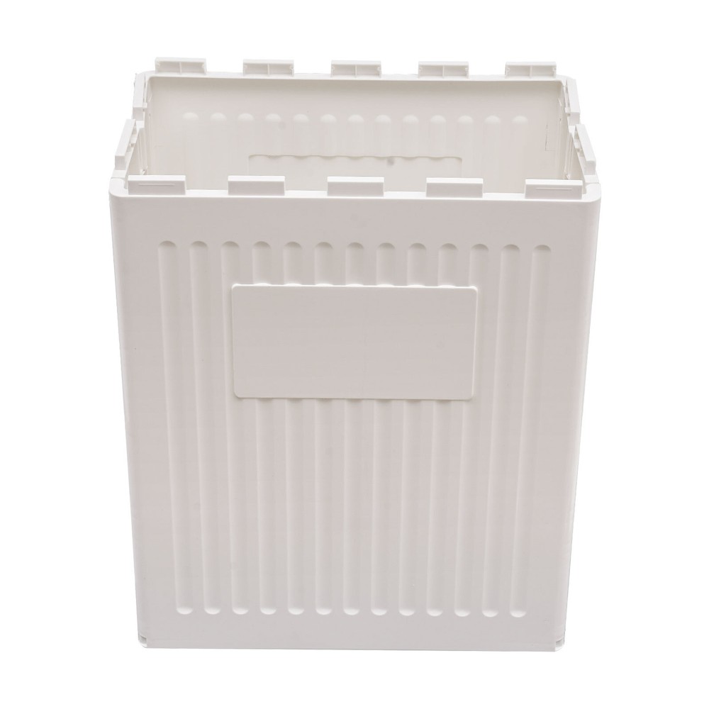 White Collapsible Storage Box with Lid & Wheels - Versatile Organizer