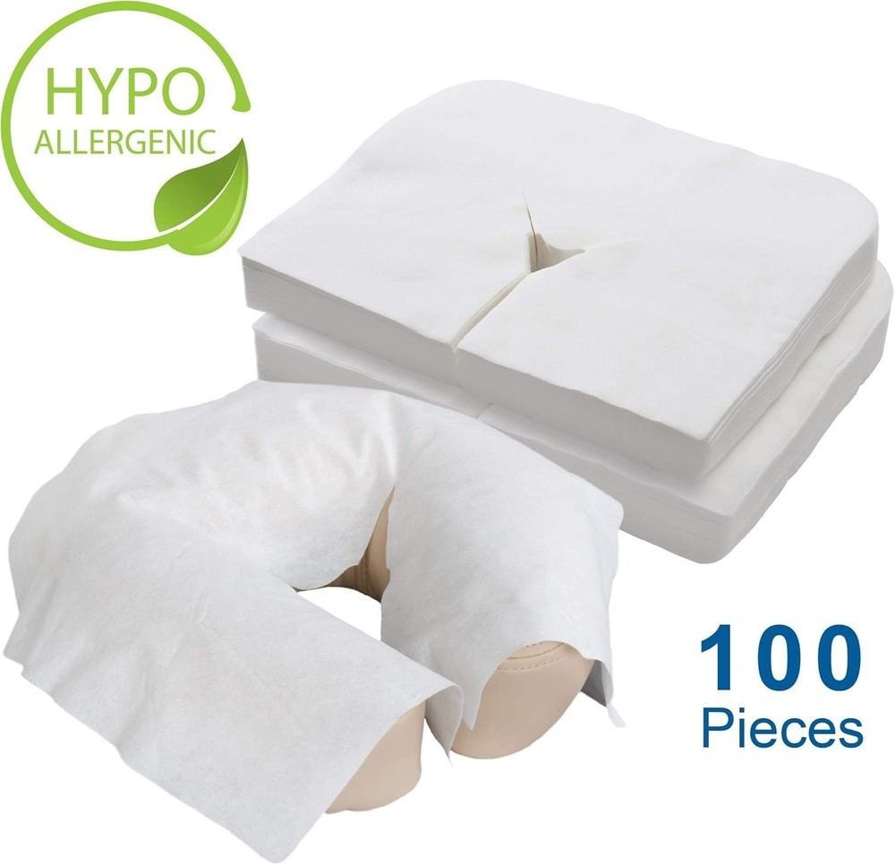 Disposable Face Cradle Covers 100 Pack Massage Table Headrest Covers Soft