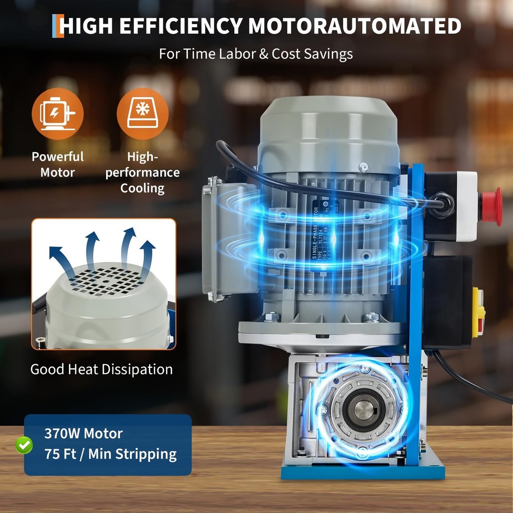 Wire Stripper Machine, 0.06" - 1.5" Automatic Wire Stripper w/98 Feet/Minute,...
