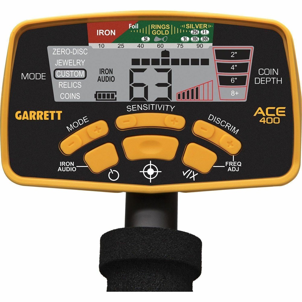 Garrett ACE 400 Metal Detector, Waterproof Coil, Pro Pointer AT Pinpointer